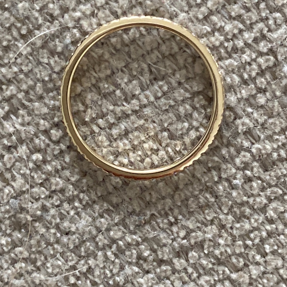 EF COLLECTION Gold Diamond Eternity Pinky Ring 4.5 - Picture 5 of 7